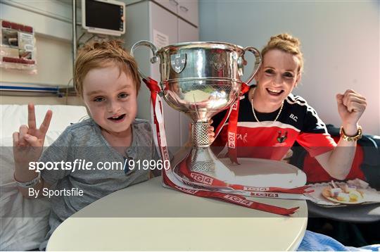 Victorious All-Ireland Ladies Football Champions Visit Temple Street Children's Hospital