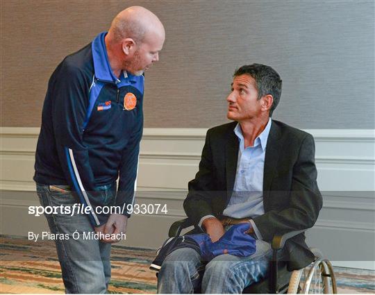 Former Antrim Captain Anto Finnegan Meets South African Rugby Legend Joost van der Westhuizen