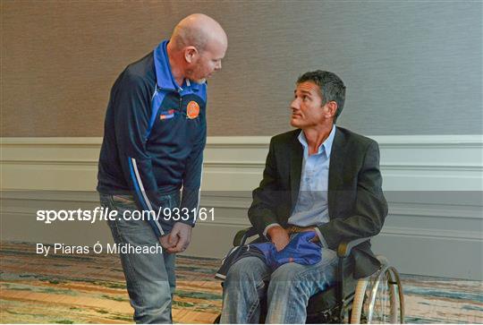 Former Antrim Captain Anto Finnegan Meets South African Rugby Legend Joost van der Westhuizen