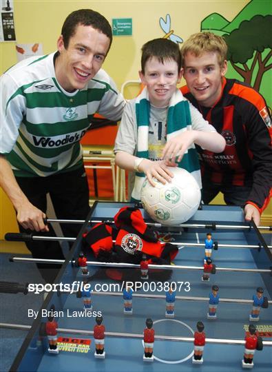 Shamrock Rovers and Bohemians players visit Temple Street Children's University Hospital