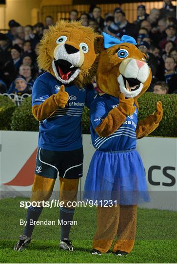 Leona the Lioness and Leo the Lion Celebrate One Year Anniversary at Leinster v Ospreys - Guinness PRO12 Round 9