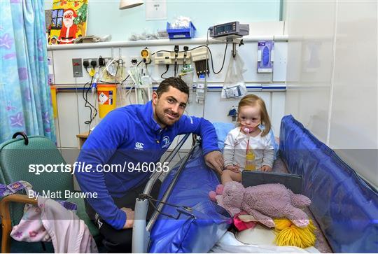 Leinster Rugby Players Visit Temple Street Children's Hospital