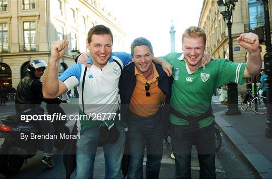 Ireland rugby fans in Paris - Thursday 20th
