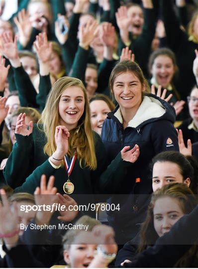 Surprise visit by Katie Taylor to give student the award for Sky Sports Living for Sport ‘Student of the Year’ live on Sky Sports News HQ