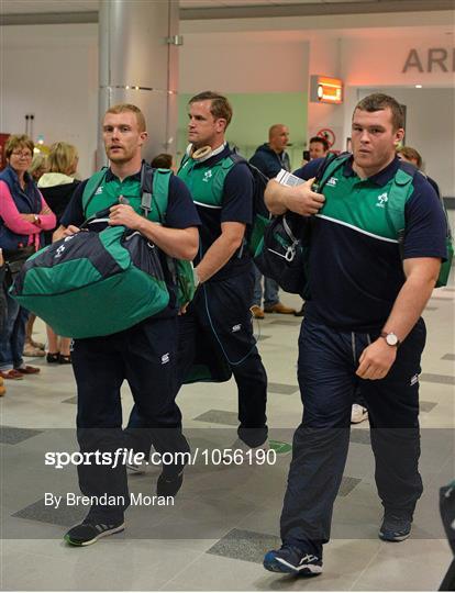 Ireland Rugby Team Arrival in Cardiff - 2015 Rugby World Cup