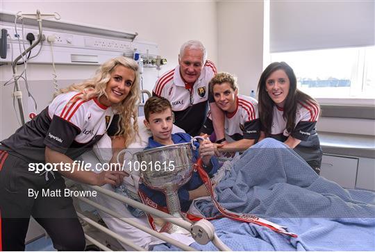 Victorious Cork Ladies Gaelic team visit Crumlin Children's Hospital