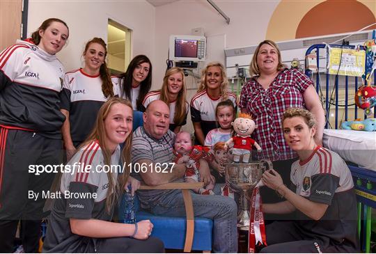 Victorious Cork Ladies Gaelic team visit Crumlin Children's Hospital