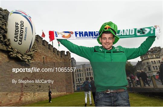 Ireland Rugby Supporters in Cardiff ahead of Ireland v France 2015 Rugby World Cup Match