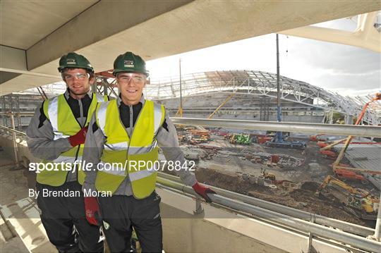 Republic of Ireland Under 21 players visit Aviva Stadium