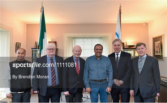 President of the World Olympic Committees Sheikh Ahmed Al-Fahad Al-Sabah from Kuwait visits Olympic Council of Ireland Offices