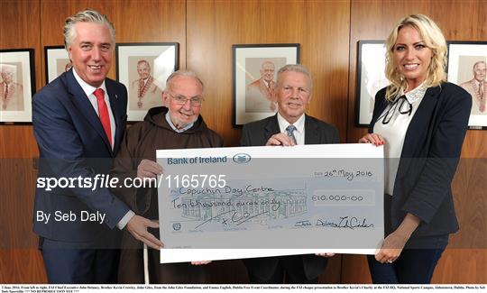 FAI Cheque Presentation to Brother Kevin's Charity