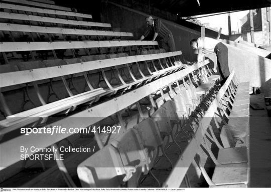 New seating at Tolka Park 1966