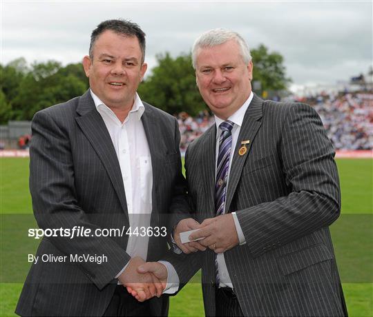 Jubilee Teams presented to the crowd during the Ulster GAA Football Finals