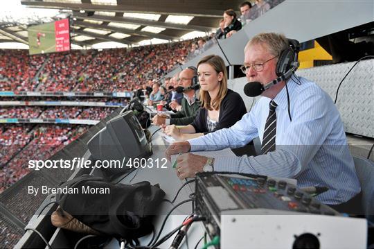 RTE Gaelic Games Commentator Micheal O Muircheartaigh commentates on his last All-Ireland Senior Championship Final
