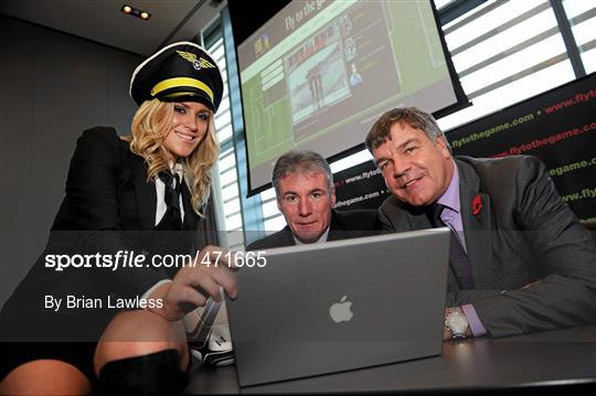Launch of www.flytothegame.com with Irish legend Frank Stapleton and Blackburn Rovers Manager Sam Allardyce