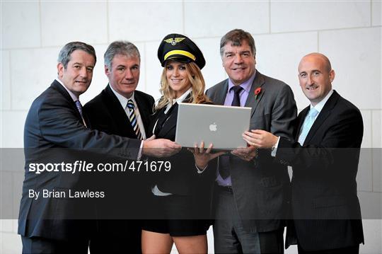 Launch of www.flytothegame.com with Irish legend Frank Stapleton and Blackburn Rovers Manager Sam Allardyce