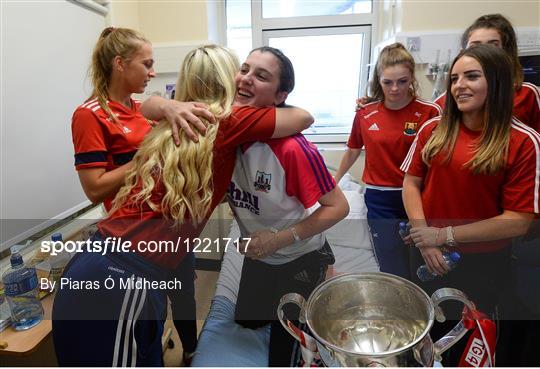 Ladies Football All-Ireland Senior Football Championship winners visit Our Lady's Children's Hospital Crumlin & Temple Street Children's Hospital