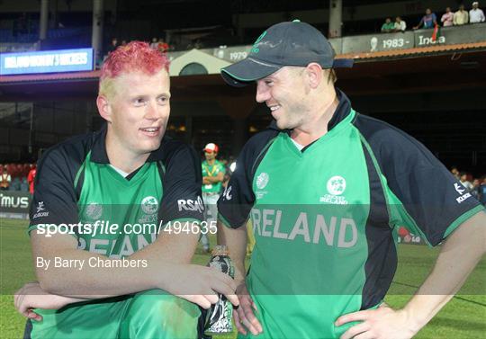 Ireland Cricket Squad celebrate after victory over England