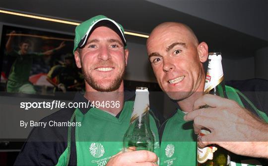 Ireland Cricket Squad celebrate after victory over England