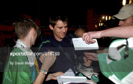 Republic of Ireland Team Homecoming at Dublin Airport after Qualifying for 2002 Fifa World Cup Finals