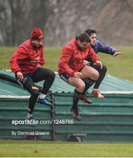 Munster Rugby Squad Training and Press Conference