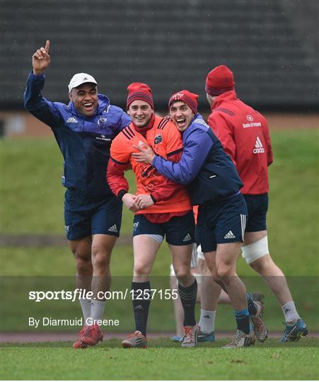 Munster Rugby Squad Training and Press Conference