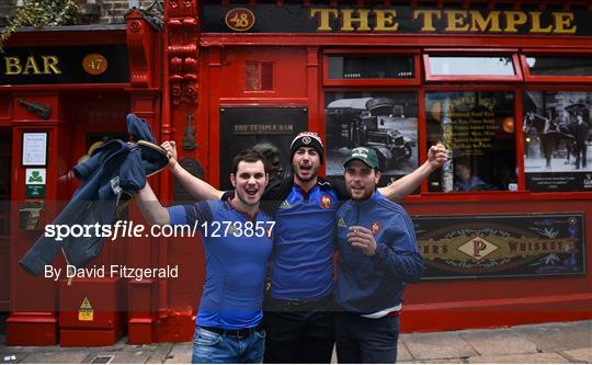 French Rugby Supporters in Dublin ahead of the RBS Six Nations Rugby Championship match between Ireland and France