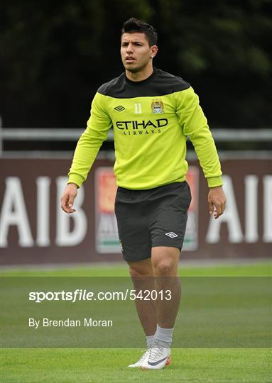 Manchester City Squad Training ahead of Dublin Super Cup