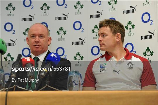 Ireland Rugby Squad Press Conference ahead of Departure to New Zealand for 2011 Rugby World Cup