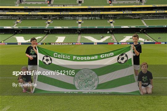 FAI flag bearers and mascots pics at the Dublin Super Cup