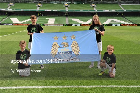 FAI flag bearers and mascots pics at the Dublin Super Cup