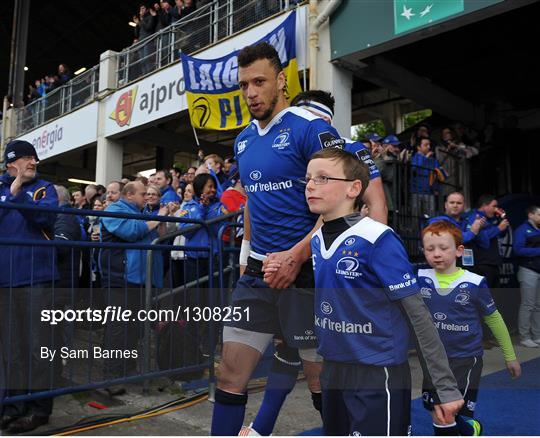Mascots and Players at Leinster v Glasgow Warriors  - Guinness PRO12 Round 21