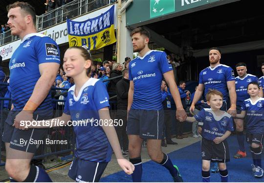 Mascots and Players at Leinster v Glasgow Warriors  - Guinness PRO12 Round 21