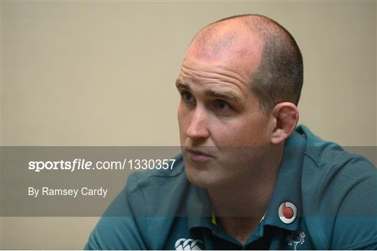 Ireland Rugby Squad Training and Press Conference