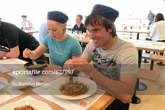 Irish Olympic athletes prepare for the Olympics with a Wagamama Cooking Class