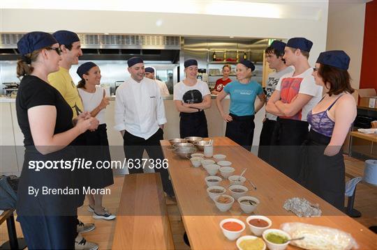 Irish Olympic athletes prepare for the Olympics with a Wagamama Cooking Class