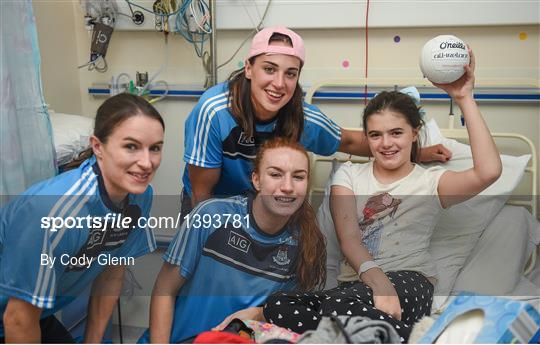 All-Ireland Senior Ladies Football Champions visit to Temple Street Children's Hospital