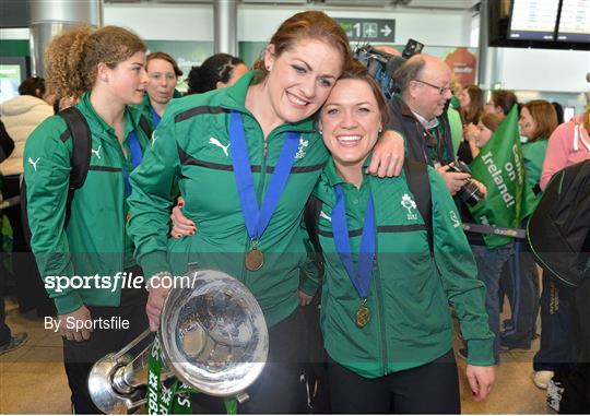 Ireland's Women's Rugby Squad Return to Ireland as Grand Slam Champions
