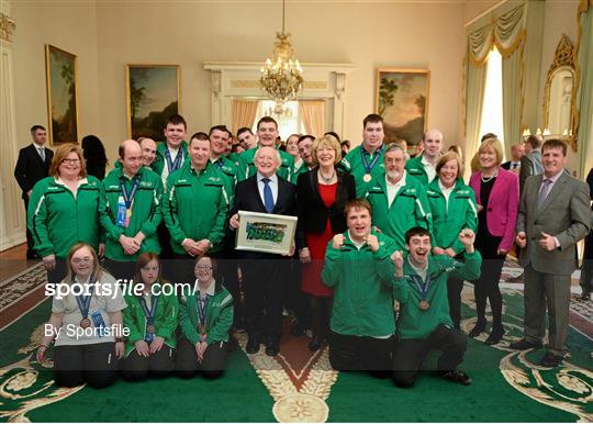 Special Olympics World Winter Games Squad Reception in Aras an Uachtarain